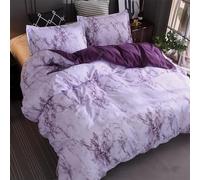MAQUE Copripiumino Matrimoniale 240x220 Viola Set Copri Piumino Semplice Biancheria da Letto Microfibra Morbido Reversibile Copripiumino 2 Federa 50x80 cm