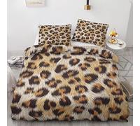 MAQUE Copripiumino Matrimoniale 260x240 stampa leopardata in velluto a coste Copripiumini in Microfibra per Adulti, 3d Set Biancheria da Letto con Cerniera, 1 Copri Piumino 260x240 e 2 Federe 50x80