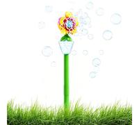 Máquina Automática De Burbujas Para Niños: Soplador De Pie De Girasol Recargable Con Luces LED, Diseño De Manual De Altura Ajustable | Soporte Para Hacer Burbujas Para Al Aire Libre P