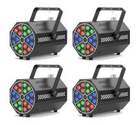 Máquina de Humo Mini,18 LED RGB Máquina de Niebla,Máquina de Humo 800W con Función de Ciclo Automático y Mando a Distancia Inalámbrico,Ideal para Fiestas de Discoteca,Bodas,Halloween y Navidad