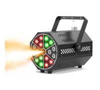 Máquina de Humo Mini,18 LED RGB Máquina de Niebla,Máquina de Humo 800W con Función de Ciclo Automático y Mando a Distancia Inalámbrico,Ideal para Fiestas de Discoteca,Bodas,Halloween y Navidad