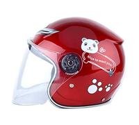 Maqulae Casco da Bici per Bambini Casco da Bici per Bambini da per Ragazzi con Tampone EPS Fodera in Cotone Spesso Cinturino Regolabile per la Primavera Autunno Inverno (Rosso)