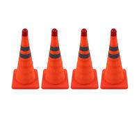 Maqulae Cono Stradale Pieghevole, Cono di Sicurezza Riflettente Arancione Brillante con Luce LED da 18 Pollici, di Parcheggio Pieghevole per Esercitazioni di Guida in Sicurezza