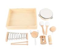 Maqulae Giocattoli Musicali in Legno per Bambini Set di Strumenti a Percussione per Bambini con Scatola di Immagazzinaggio per Lo Sviluppo del Ritmo Dell'educazione Musicale Precoce