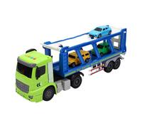 Maqulae Trasportatore a Due Piani per Camion Trasportatore per Auto con 4 Auto da Corsa, Luci Musicali, Alimentato a Frizione, per Bambini, Ragazzi, Ragazze
