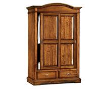 Mar.c.a. Design Armadio 2 Ante Scorrevoli 2 Cassetti Arte Povera Noce Scuro