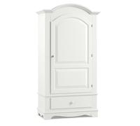 Mar.c.a. Design - Armadio con 1 Anta Scorrevole e 1 Cassetto in Legno di Pioppo Bianco Opaco, Mobile da Interno Arte Povera Made in Italy - Misura 96x56x196h