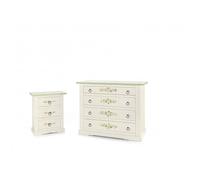 Mar.c.a. Design - Cassettiera in Legno 115x50x90 cm 4 Cassetti - Cassettiera Arte Povera Base Rialzata Made in Italy