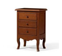 Mar.c.a. Design - Comodino Vintage 3 Cassetti con Piedini a Cipolla 43x32x64 cm - Mobile Arte Povera in Legno Made in Italy