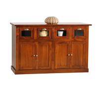 Mar.c.a. Design - Credenza Arte Povera con 4 Ante e 4 Cassetti - Madia Legno 130x50x85 cm con Base Piatta Made in Italy
