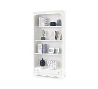 Mar.c.a. Design - Libreria Arte Povera con 4 Ripiani e Sportello - Libreria in Legno 94x36x189 cm con Base Rialzata - Made in Italy