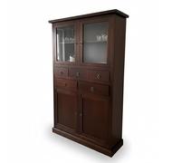 Mar.c.a. Design - Mobile Dispensa Arte Povera in Legno 120x41x187 cm - Dispensa Credenza per Cucina con 5 Cassetti e 4 Ante - Made in Italy