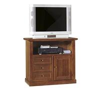Mar.c.a. Design - Mobile Porta TV 1 Anta, 3 Cassetti e 1 Vano in Legno 84x40x75 cm - Mobile Arte Povera Soggiorno Made in Italy