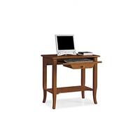 Mar.c.a. Design - Scrivania Arte Povera con Ripiano Estraibile, Porta Tastiera e 1 Cassetto - Scrittoio in Legno 85x49x78 cm Made in Italy