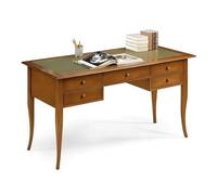 Mar.c.a. Design - Scrivania Arte Povera Piano e Gambe a Sciabola 5 Cassetti - Scrittoio in Legno 150x75x78 cm Made in Italy