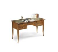 Mar.c.a. Design - Scrivania Arte Povera Piano e Gambe a Sciabola 5 Cassetti - Scrittoio Vintage in Legno 130x65x78 cm Made in Italy