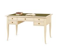 Mar.c.a. Design - Scrivania Arte Povera Piano in Semipelle e Gambe a Sciabola 5 Cassetti - Scrittoio in Legno 130x65x78 cm Made in Italy