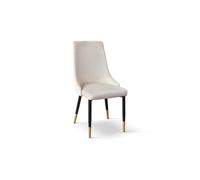 Mar.c.a. Design - Sedia Poltroncina per Tavolo da Pranzo, Sedia Cucina Metallo Rivestita in Tessuto, 4 Pezzi cm 40x43x93h (Beige)