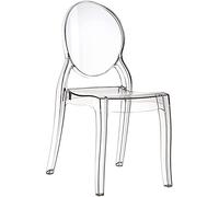 Mar.c.a. Design - Set Sedie Sala da Pranzo 4 Pezzi - Sedie Cucina in Policarbonato Trasparente Neutro - Made in Italy - Schienale Curvo