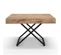 Mar.c.a. Design - Tavolino Allungabile 120/220x80x30/77 cm - Piano in Nobilitato e Base in Metallo Nero - Made in Italy