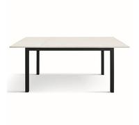 Mar.c.a. Design - Tavolo Bianco Frassinato Allungabile 120/170x80x76 cm - Tavolo con Piano in Nobilitato e Gambe in Metallo Nero - Made in Italy