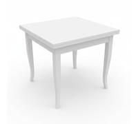Mar.c.a. Design - Tavolo Quadrato a Libro da 100 a 200 cm con Gambe a Sciabola - Tavolo in Legno Massello 100x100x78 cm - Arte Povera Made in Italy
