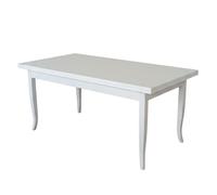 Mar.c.a. Design - Tavolo Rettangolare Allungabile da 140 a 220 cm con Gambe a Sciabola - Tavolo in Legno Massello 140x80x78 cm - Arte Povera Made in Italy