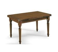 Mar.c.a. Design - Tavolo Rettangolare Allungabile da 140 a 220 cm con Gambe Tornite - Tavolo in Legno Massello 140x80x78 cm - Arte Povera Made in Italy