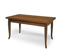 Mar.c.a. Design - Tavolo Rettangolare Allungabile da 80 a 150 cm con Gambe a Sciabola - Tavolo in Legno Massello 80x80x78 cm - Arte Povera Made in Italy