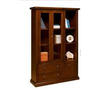 Mar.c.a. Design - Vetrina in Legno di Pioppo, Elegante e Funzionale con Ripiani e Cassetti, Vetrinetta Ideale per Soggiorno e Studio - Arte Povera Made in Italy