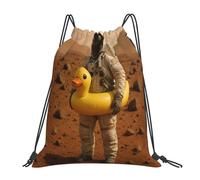 Mar Duck Astronaut Borsa con Coulisse Stringa Zainetto Pieghevole Borsa Palestra per Spiaggia Studenti Campeggio 36X42Cm