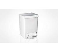 Mar Plast A51401 - Pattumiera a pedale, 6 l, bianco, 280 x 195 x 200 mm