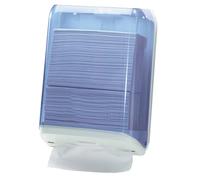 MAR PLAST - A59310 - Dispenser asciugamani piegati - 28x13,7x37,5 cm - plastica - bianco-azzurro trasparente - Mar Plast - 61087 - Conf. da 1 Pz. - A59310
