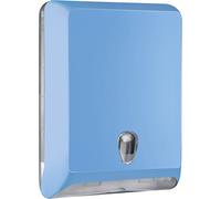 MAR PLAST Dispenser distributore carta asciugamani n. 830 | Colore Azzurro | Porta carta asciugamani piegati a "C", "V" e "Z" | Capienza 400 fogli | Soft Touch