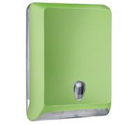 MAR PLAST Dispenser distributore carta asciugamani n. 830 | Colore Verde | Porta carta asciugamani piegati a "C", "V" e "Z" | Capienza 400 fogli | Soft Touch