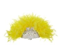 Marabou - Scomparti a forma di piuma, stile vintage anni '20s, stile retrò, da donna, accessorio per costume da Gatsby, pieghevole, scomparti per piume, ventagli per danza e carnevale