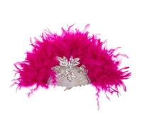 Marabou - Scomparti a forma di piuma, stile vintage anni '20s, stile retrò, da donna, accessorio per costume da Gatsby, pieghevole, scomparti per piume, ventagli per danza e carnevale