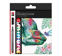 Marabu 0146000000104 - Pennarelli a punta fine Graphix, set Hypnotize, 24 colori brillanti, spessore tratto circa 0,5 mm, inchiostro pigmentato a base d'acqua, punta in plastica rivestita in metallo