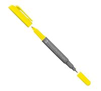 Marabu 01470003019 - Pennarello indelebile Graphix, con doppia punta da 1-2 mm e 0,5 mm, colori brillanti, ad asciugatura rapida, inchiostro a base di alcol, inodore e impermeabile, colore: giallo