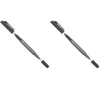 Marabu 01470003179 - Pennarello indelebile Graphix, con doppia punta da 1-2 mm e 0,5 mm, ad asciugatura rapida, inchiostro a base di alcol, inodore e impermeabile, colore: grafite (Confezione da 2)