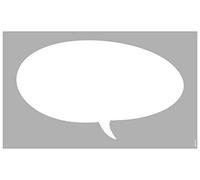 Marabu 0278000000043 - Stencil Tagliato al Laser Resistente, Senza PVC, per pareti, mobili e Tessuti, riutilizzabili, Circa 40 x 66 cm, Motivo: Speech Bubble