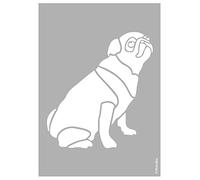 Marabu 0283000000017 - Stencil Tagliato al Laser Resistente, Senza PVC, per Applicazione su pareti, mobili e Tessuti, riutilizzabili, DIN A4, Pug Dog