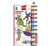 Marabu Kids Window Color Assortimento 10 x 25 ml, Singolo, Multicolore, 25 ml (Confezione da 10), 306000000100