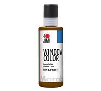 Marabu 04060004045 Window Color Fun & Fancy, Colore Trasparente a Base d'Acqua, Rimovibile su superfici Lisce Come Vetro, specchi, Piastrelle e Pellicola, 80 ml, Marrone Scuro
