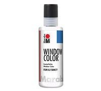 Marabu 04060004101 Window Color fun & fancy, colore trasparente a base d'acqua, rimovibile su superfici lisce come vetro, specchi, piastrelle e pellicola, 80 ml, trasparente