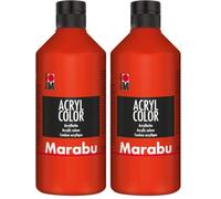 Marabu 120175006 - Acrylcolor, 500 ml di vermiglio, (Confezione da 2)