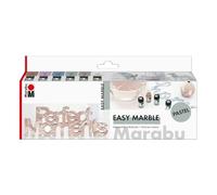 Marabu 1305000000081 Easy Marble Pastell Set 6 delicati colori marmorizzati per marmorizzare facilmente plastica, vetro, legno, polistirolo e marmorizzazione superficiale di carta