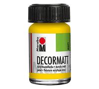 Marabu 14010039019 Decormatt Acryl Gelb 019 15 ml - Vernice acrilica a base di acqua, crema e colori intensi, resistente alla saliva, resistente alle intemperie, per dipingere e stencil