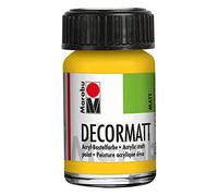 Marabu 14010039021 - Decormatt Acrilico Giallo medio 021, 15 ml, colore acrilico opaco vellutato a base d'acqua, cremoso e dai colori intensi, resistente alla saliva e agli agenti atmosferici