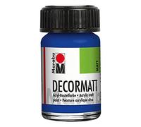 Marabu 14010039055 - Decormatt acrilico blu oltremare scuro 055, 15 ml, vernice acrilica opaca a base d'acqua, cremosa e intensa, resistente alla saliva, resistente alle intemperie, per dipingere e disegnare liberamente